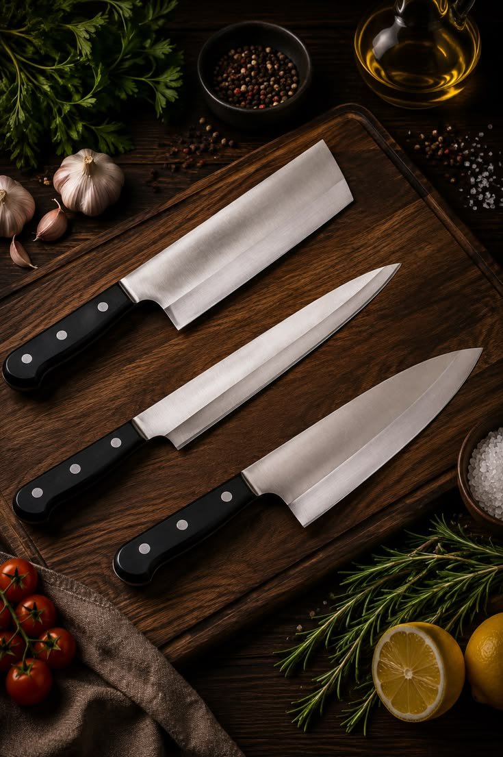 Close-up of a hand-ground blade edge