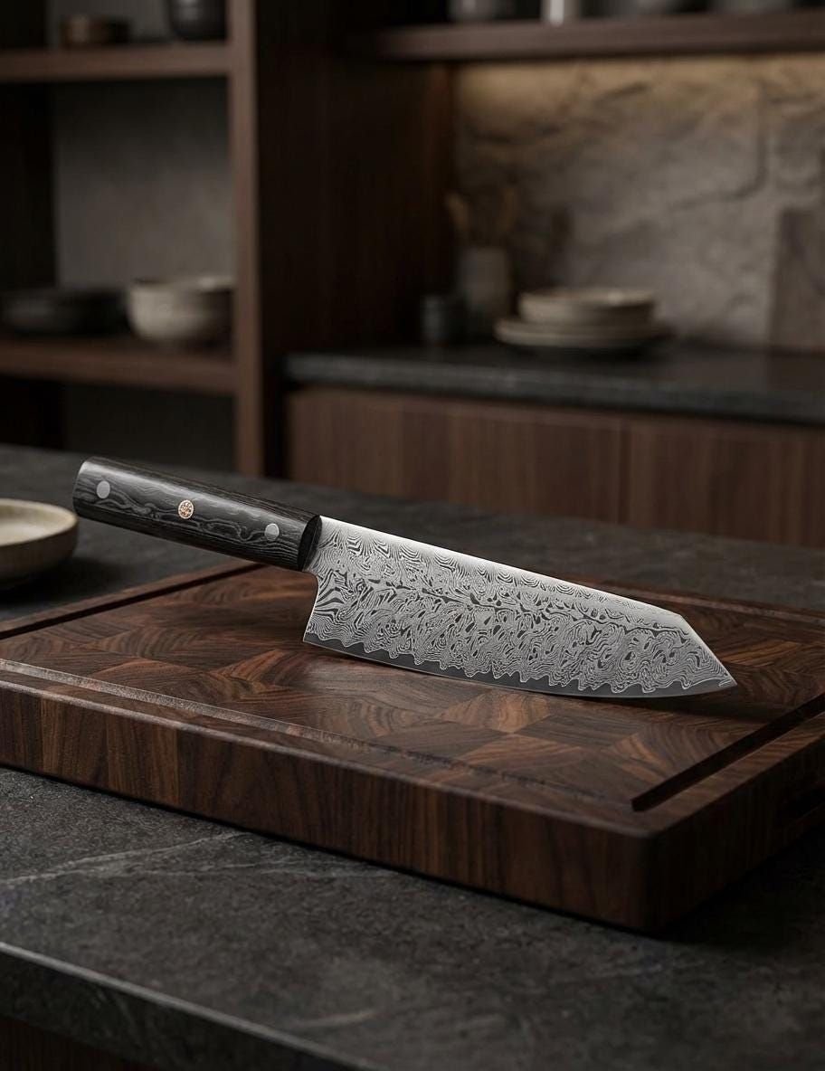 Tsuki 7" Damascus Santoku